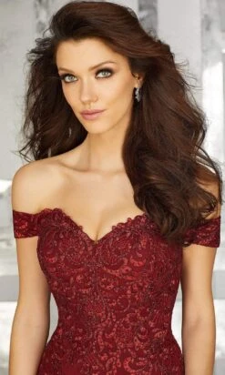 MGNY By Mori Lee - 71616 Embroidered Off-Shoulder Trumpet Dress -Mori Lee mgny by mori lee 71616 embroidered off shoulder trumpet dress evening dresses 28146611060819