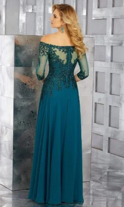 MGNY By Mori Lee - 71621 Crystal Beaded Off-Shoulder Chiffon Gown -Mori Lee mgny by mori lee 71621 crystal beaded off shoulder chiffon gown mother of the bride dresses 14538583933011