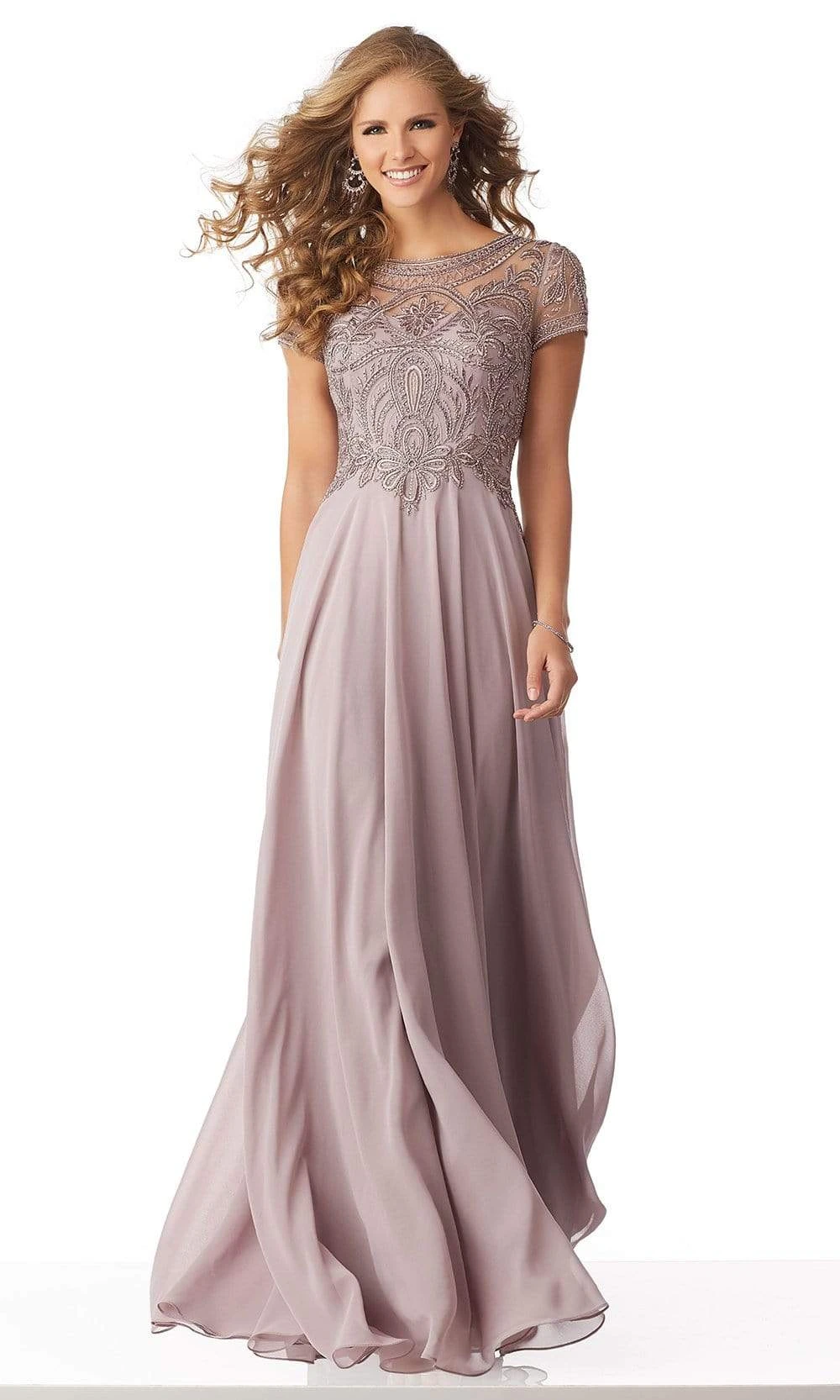 MGNY By Mori Lee - 71824 Embellished Bateau Chiffon A-line Dress 3 MGNY By Mori Lee - 71824 Embellished Bateau Chiffon A-line Dress - Image 3