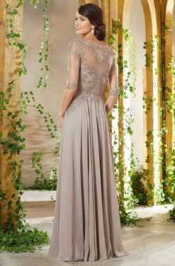 MGNY By Mori Lee - 71908 Bead Embroidered Chiffon A-line Gown -Mori Lee mgny by mori lee 71908 bead embroidered chiffon a line gown mother of the bride dresses 28080364683347