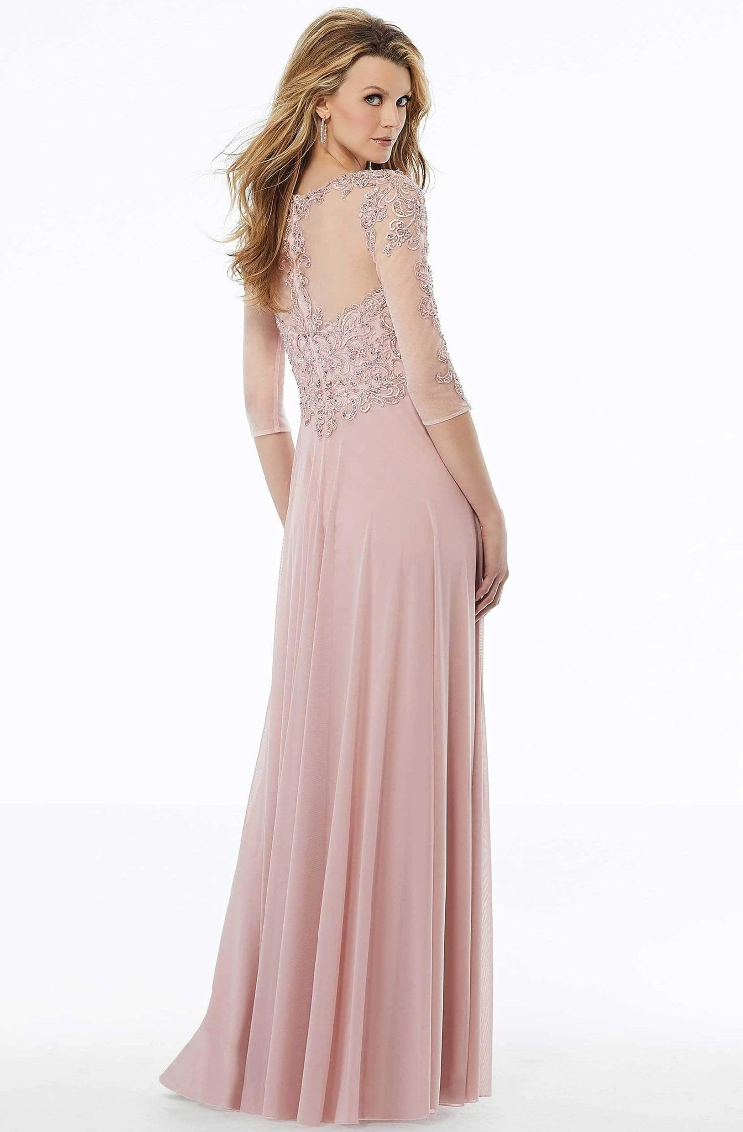 MGNY By Mori Lee - 72120 Embroidered V-neck A-line Dress 2 MGNY By Mori Lee - 72120 Embroidered V-neck A-line Dress - Image 2