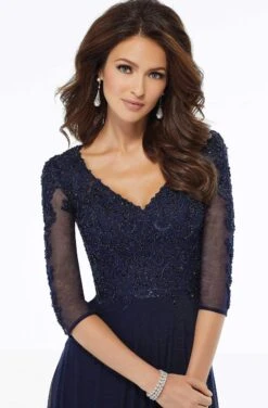 MGNY By Mori Lee - 72120 Embroidered V-neck A-line Dress 9 MGNY By Mori Lee - 72120 Embroidered V-neck A-line Dress -Mori Lee mgny by mori lee 72120 embroidered v neck a line dress mother of the bride dresses 28745773088851
