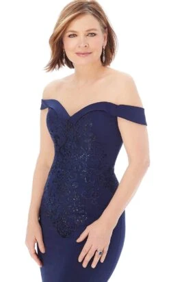 MGNY By Mori Lee - 72207 Off Shoulder Beaded Appliqued Mermaid Gown -Mori Lee mgny by mori lee 72207 off shoulder beaded appliqued mermaid gown mother of the bride dresses 14544861626451
