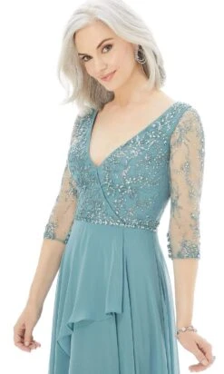 MGNY By Mori Lee - 72208 Surplice V Neck Beaded Chiffon A-Line Gown 7 MGNY By Mori Lee - 72208 Surplice V Neck Beaded Chiffon A-Line Gown -Mori Lee mgny by mori lee 72208 surplice v neck beaded chiffon a line gown evening dresses 14548282277971