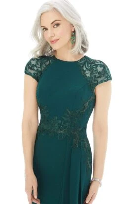 MGNY By Mori Lee - 72210 Beaded Lace Appliqued Mermaid Gown With Slit -Mori Lee mgny by mori lee 72210 beaded lace appliqued mermaid gown with slit mother of the bride dresses 14547368804435