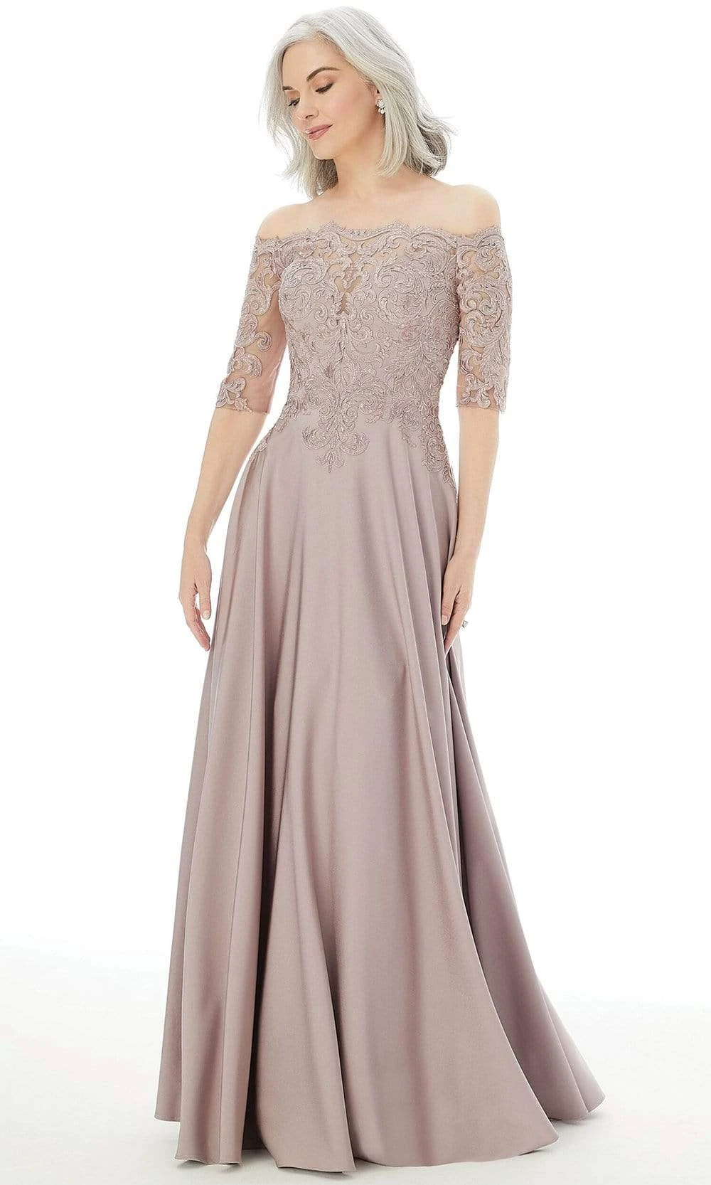 MGNY By Mori Lee - 72220 Off Shoulder Embroidered Lace Crepe Gown 1 MGNY By Mori Lee - 72220 Off Shoulder Embroidered Lace Crepe Gown