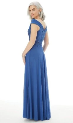 MGNY By Mori Lee - 72229 Appliqued Pleated Off Shoulder A-Line Gown -Mori Lee mgny by mori lee 72229 appliqued pleated off shoulder a line gown mother of the bride dresses 28146824839251