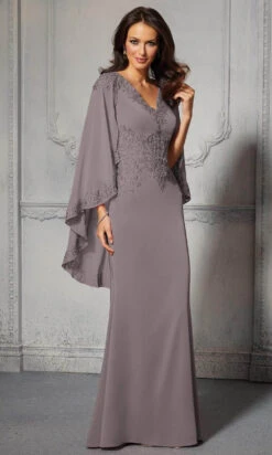 MGNY By Mori Lee - 72401 Capelet Sheath Evening Dress 8 MGNY By Mori Lee - 72401 Capelet Sheath Evening Dress -Mori Lee mgny by mori lee 72401 capelet sheath evening dress evening dresses 00 charcoal 28415560450131