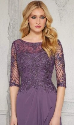 MGNY By Mori Lee - 72412 Illusion Bateau A-Line Evening Dress -Mori Lee mgny by mori lee 72412 illusion bateau a line evening dress evening dresses 28415118409811