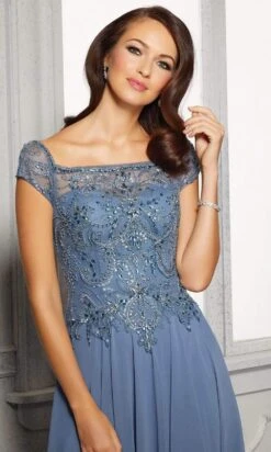 MGNY By Mori Lee - 72419 Illusion Square A-Line Evening Dress -Mori Lee mgny by mori lee 72419 illusion square a line evening dress mother of the bride dresses 28428431523923