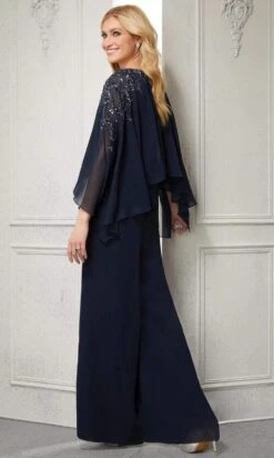 Mori Lee -Mori Lee mgny by mori lee 72428 beaded chiffon loose pantsuit evening dresses 28428923306067