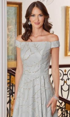 MGNY By Mori Lee 72712 - Feather Embossed Pattern A-line Gown -Mori Lee mgny by mori lee 72712 feather embossed pattern a line gown evening dresses 32021657616467