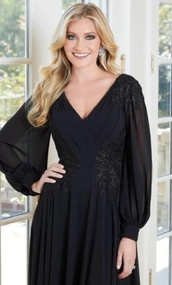 MGNY By Mori Lee 72717 - Bishop Sleeved Formal Dress -Mori Lee mgny by mori lee 72717 bishop sleeved formal dress evening dresses 32019898630227