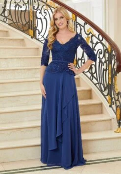 MGNY By Mori Lee 72720 - Laced Quarter Sleeve Evening Gown 8 MGNY By Mori Lee 72720 - Laced Quarter Sleeve Evening Gown -Mori Lee mgny by mori lee 72720 laced quarter sleeve evening gown special occasion dress 31926401892435