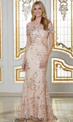 MGNY By Mori Lee 72737 - Off Shoulder Long Gown With Cape