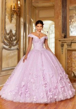 Mori Lee 34063 - 3D Florals Quinceanera Ballgown -Mori Lee mori lee 34063 3d florals quinceanera ballgown special occasion dress 31366105792595