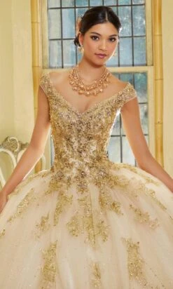 Mori Lee 34064 - Off Shoulder Neck Quinceanera Ballgown -Mori Lee mori lee 34064 off shoulder neck quinceanera ballgown quinceanera dresses 31384131666003