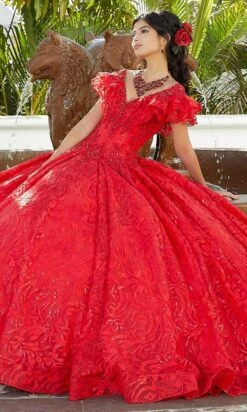 Mori Lee 34072 - Ruffled Off-Shoulder Quinceanera Ballgown -Mori Lee mori lee 34072 ruffled off shoulder quinceanera ballgown quinceanera dresses 31384153456723
