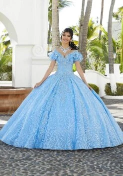 Mori Lee 34072 - Ruffled Off-Shoulder Quinceanera Ballgown -Mori Lee mori lee 34072 ruffled off shoulder quinceanera ballgown special occasion dress 31366107005011