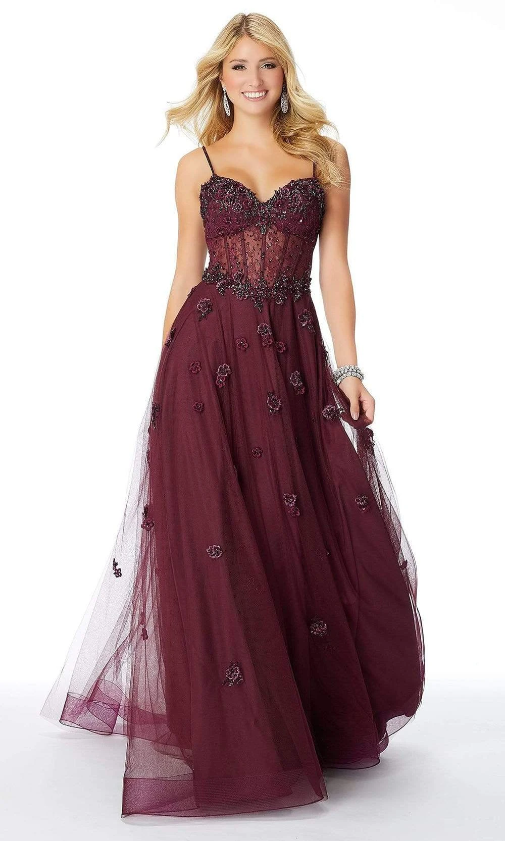 Mori Lee - 46006 Embroidered Lace Sweetheart A-line Gown 3 Mori Lee - 46006 Embroidered Lace Sweetheart A-line Gown - Image 3