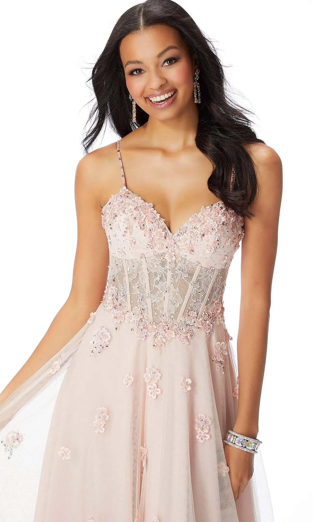 Mori Lee - 46006 Embroidered Lace Sweetheart A-line Gown 2 Mori Lee - 46006 Embroidered Lace Sweetheart A-line Gown - Image 2