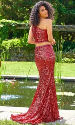 Mori Lee -Mori Lee mori lee 47023 two piece asymmetric long gown special occasion dress 29853598711891