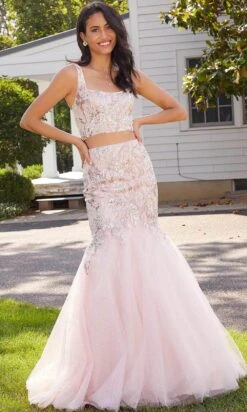 Mori Lee 47043 - Two-piece Sleeveless Square Neck Long Gown -Mori Lee mori lee 47043 two piece sleeveless square neck long gown special occasion dress 00 blush 29853665787987