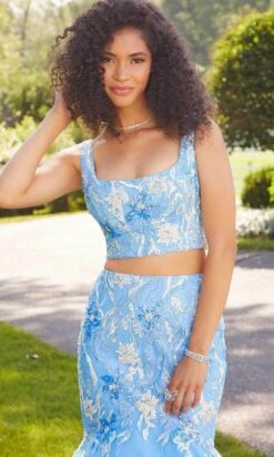 Mori Lee 47043 - Two-piece Sleeveless Square Neck Long Gown -Mori Lee mori lee 47043 two piece sleeveless square neck long gown special occasion dress 29853665656915