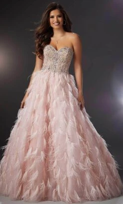 Mori Lee 48001 - Fringe Feathered Ballgown -Mori Lee mori lee 48001 fringe feathered ballgown ball gowns 32021253259347