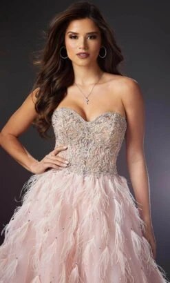 Mori Lee 48001 - Fringe Feathered Ballgown -Mori Lee mori lee 48001 fringe feathered ballgown ball gowns 32021253423187