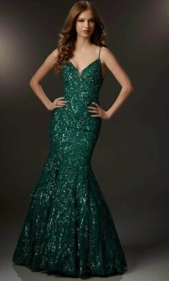 Mori Lee 48008 - Sequined Backless Prom Gown -Mori Lee mori lee 48008 sequined backless prom gown special occasion dress 00 emerald 31971412213843