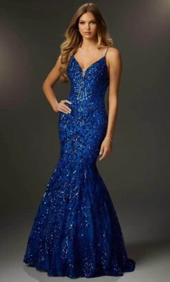 Mori Lee 48008 - Sequined Backless Prom Gown -Mori Lee mori lee 48008 sequined backless prom gown special occasion dress 00 regal royal 31971412312147