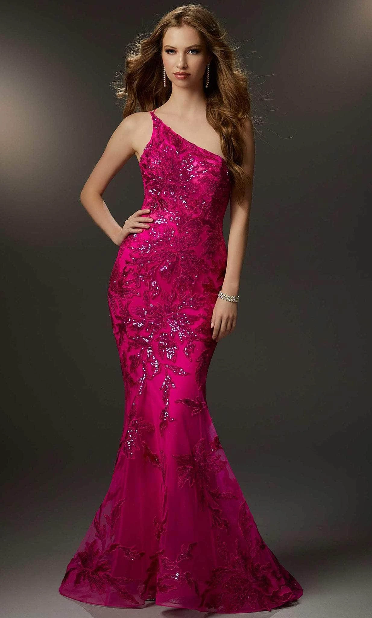 Mori Lee 48016 - Embroidered Lace-Up Prom Gown 1 Mori Lee 48016 - Embroidered Lace-Up Prom Gown