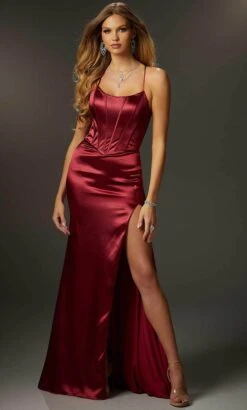 Mori Lee 48019 - Scoop Neck Corset Prom Gown -Mori Lee mori lee 48019 scoop neck corset prom gown evening dresses 00 sangria 31989620768851