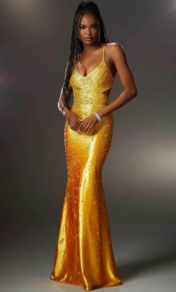 Mori Lee 48038 - V-Neck Sleeveless Prom Dress -Mori Lee mori lee 48038 v neck sleeveless prom dress evening dresses 00 sunflower 32004128800851