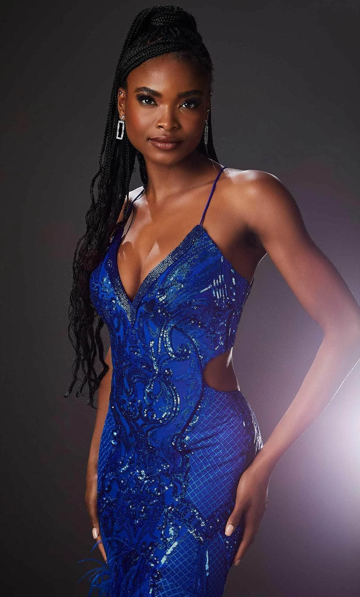 Mori Lee 48039 - Sleeveless Feather Detailed Prom Dress 2 Mori Lee 48039 - Sleeveless Feather Detailed Prom Dress - Image 2