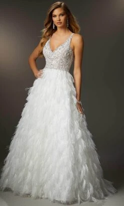 Mori Lee 48050 - Sleeveless Embellished Ballgown 8 Mori Lee 48050 - Sleeveless Embellished Ballgown -Mori Lee mori lee 48050 sleeveless embellished ballgown ball gowns 00 white 32004760010835