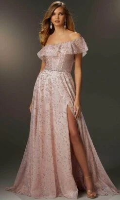 Mori Lee 48051 - One Sleeve Floral Prom Dress