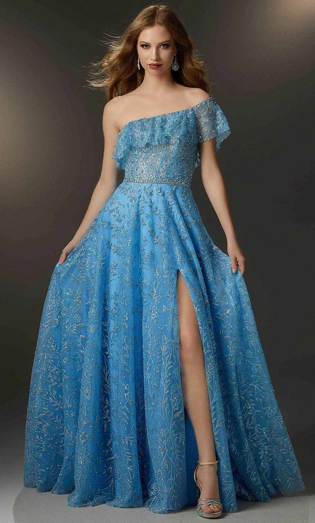 Mori Lee 48051 - One Sleeve Floral Prom Dress 4 Mori Lee 48051 - One Sleeve Floral Prom Dress - Image 4