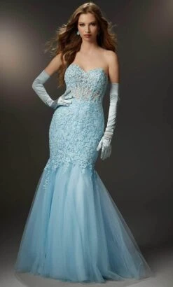 Mori Lee 48052 - Embroidered Strapless Prom Dress -Mori Lee mori lee 48052 embroidered strapless prom dress prom dresses 00 light blue 32017405149267