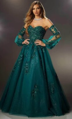 Mori Lee 48053 - Sweetheart Embroidered Ballgown -Mori Lee mori lee 48053 sweetheart embroidered ballgown ball gowns 00 emerald 31994142556243