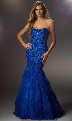 Mori Lee 48059 - Strapless Feathered Mermaid Prom Gown -Mori Lee mori lee 48059 strapless feathered mermaid prom gown prom dresses 00 regal royal 31995654537299