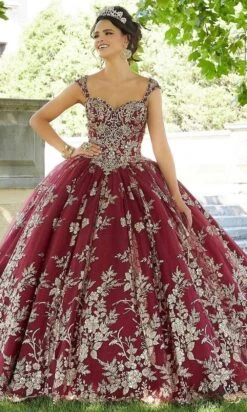 Mori Lee - 60132 Metallic Embroidered Ballgown 7 Mori Lee - 60132 Metallic Embroidered Ballgown -Mori Lee mori lee 60132 metallic embroidered ballgown quinceanera dresses 00 wine gold 28768131514451