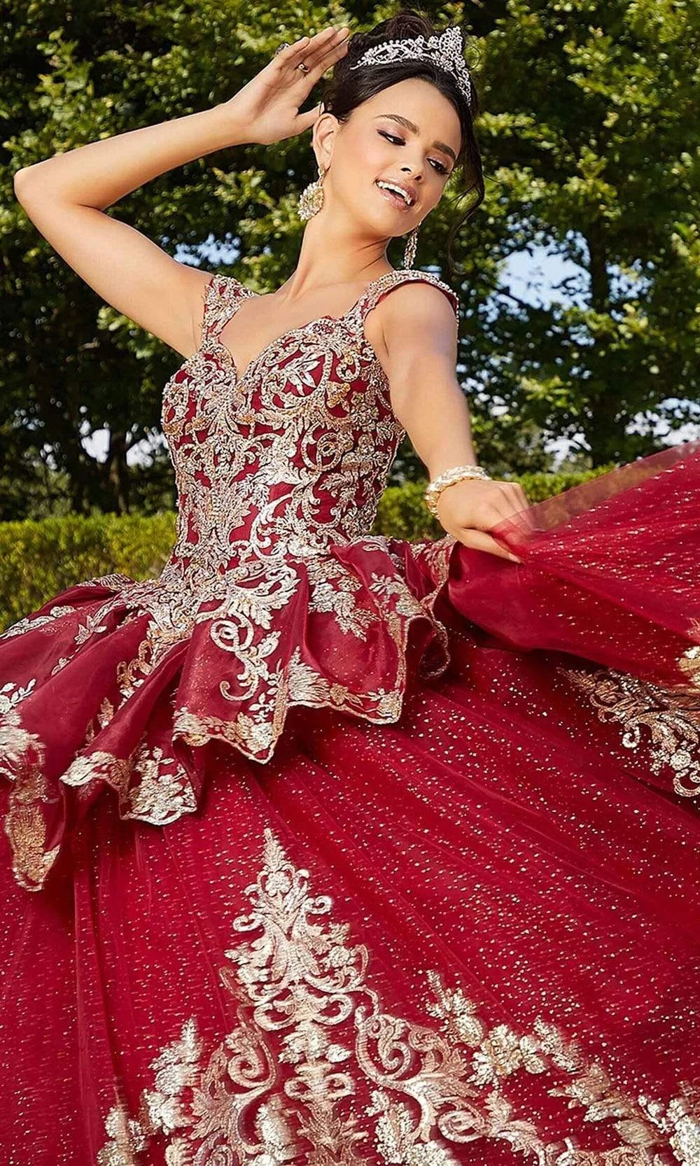 Mori Lee - 60134 Metallic Embroidered Peplum Ballgown 4 Mori Lee - 60134 Metallic Embroidered Peplum Ballgown - Image 4