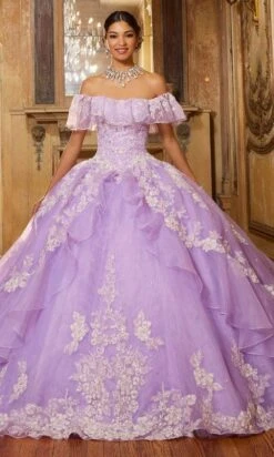 Mori Lee 60151 - Ruffle Tulle Sleeves Quinceanera Ballgown -Mori Lee mori lee 60151 ruffle tulle sleeves quinceanera ballgown ball gowns 00 orchid 31384183799891