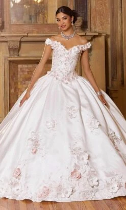 Mori Lee 60153 - Appliqued Satin Quinceanera Ballgown -Mori Lee mori lee 60153 appliqued satin quinceanera ballgown ball gowns 31384201166931