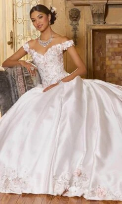 Mori Lee 60153 - Appliqued Satin Quinceanera Ballgown -Mori Lee mori lee 60153 appliqued satin quinceanera ballgown ball gowns 31384201199699
