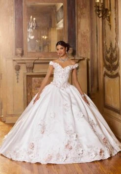 Mori Lee 60153 - Appliqued Satin Quinceanera Ballgown -Mori Lee mori lee 60153 appliqued satin quinceanera ballgown special occasion dress 31366108414035
