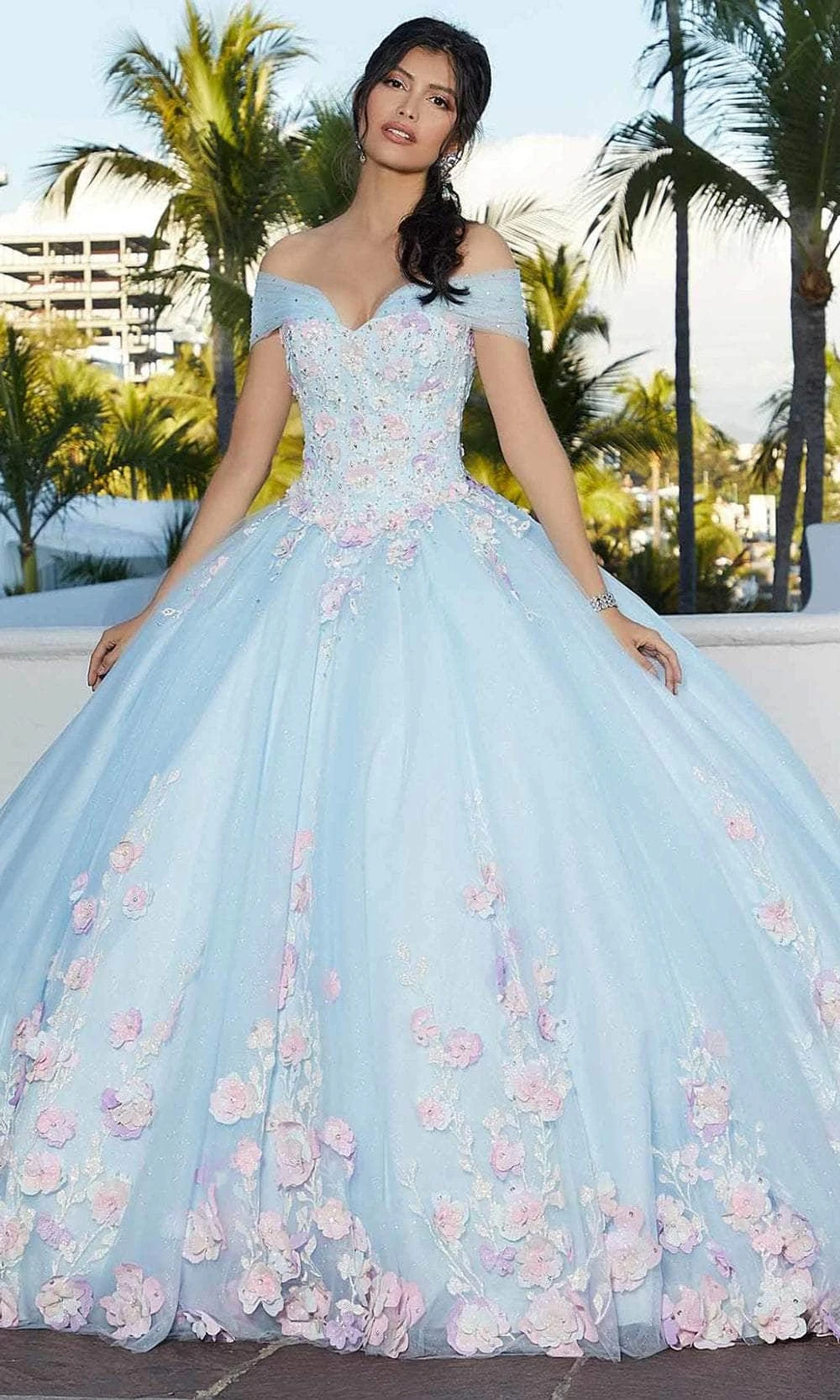 Mori Lee 60165 - 3D Floral Appliqued Sweetheart Ballgown 1 Mori Lee 60165 - 3D Floral Appliqued Sweetheart Ballgown