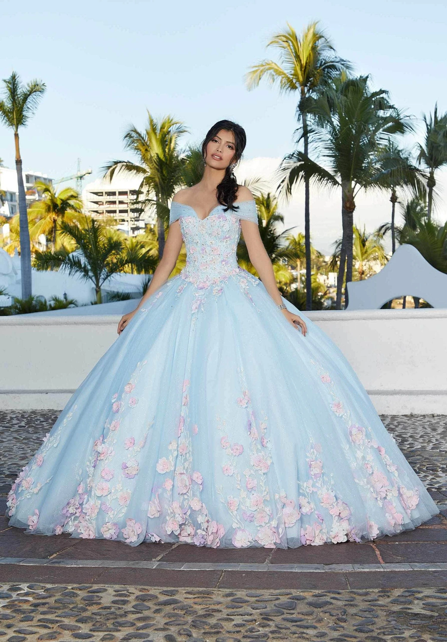 Mori Lee 60165 - 3D Floral Appliqued Sweetheart Ballgown 5 Mori Lee 60165 - 3D Floral Appliqued Sweetheart Ballgown - Image 5